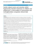 Suicide related events and attention deficit hyperactivity disorder treatments in children and adolescents: A meta-analysis of atomoxetine and methylphenidate comparator clinical trials