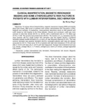 Clinical manifestation, magnetic resonance imaging and some atherosclerotic risk factors in patients with lumbar intervertebral disc herniation