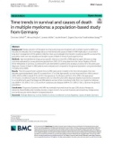 Time trends in survival and causes of death in multiple myeloma: A population-based study from Germany