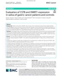 Evaluation of CSTB and DMBT1 expression in saliva of gastric cancer patients and controls