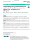 Preoperative prognostic nutritional index is useful factor for predicting postoperative delirium after primary total joint arthroplasty