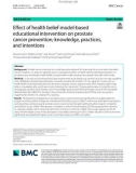 Effect of health belief model-based educational intervention on prostate cancer prevention; knowledge, practices, and intentions