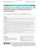 Development and validation of the adolescent behavioural change Counselling Assessment Tool in Indonesia