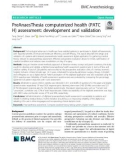 PreAnaesThesia computerized health (PATC H) assessment: Development and validation