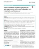 Pretreatment neutrophil-to-lymphocyte ratio predicts the prognosis in patients with metastatic prostate cancer