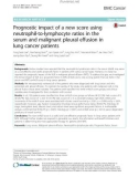 Prognostic impact of a new score using neutrophil-to-lymphocyte ratios in the serum and malignant pleural effusion in lung cancer patients