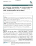 Pre-treatment neutrophil to lymphocyte ratio may be a useful tool in predicting survival in early triple negative breast cancer patients