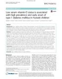 Low serum vitamin-D status is associated with high prevalence and early onset of type-1 diabetes mellitus in Kuwaiti children