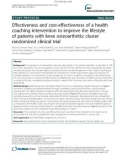 Effectiveness and cost-effectiveness of a health coaching intervention to improve the lifestyle of patients with knee osteoarthritis: Cluster randomized clinical trial