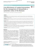 Cost-effectiveness of surgical interventions for the management of osteoarthritis: A systematic review of the literature