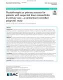 Physiotherapist as primary assessor for patients with suspected knee osteoarthritis in primary care-a randomised controlled pragmatic study