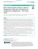 Bone mineral density reference values in Singaporean adults and comparisons for osteoporosis establishment – The Yishun Study