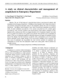 A study on clinical characteristics and management of anaphylaxis in Emergency Department