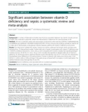 Significant association between vitamin D deficiency and sepsis: A systematic review and meta-analysis