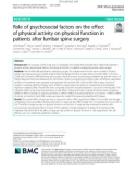 Role of psychosocial factors on the effect of physical activity on physical function in patients after lumbar spine surgery