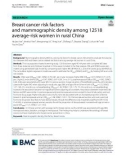 Breast cancer risk factors and mammographic density among 12518 average-risk women in rural China