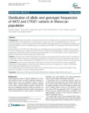 Distribution of allelic and genotypic frequencies of NAT2 and CYP2E1 variants in Moroccan population