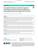 Association between regulator inspection and ratings on primary care prescribing: An observational study in England 2014 to 2019