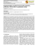 Supplementation of Infant formula with probiotics, prebiotics, DHA & ARA: A systematic review