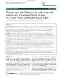 Changes and sex differences in patient reported outcomes in rheumatoid factor positive RA–results from a community based study