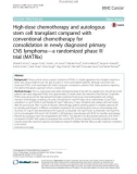 High-dose chemotherapy and autologous stem cell transplant compared with conventional chemotherapy for consolidation in newly diagnosed primary CNS lymphoma - a randomized phase III trial (MATRix)