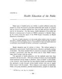 HEALTH EDUCATION OF THE PUBLIC