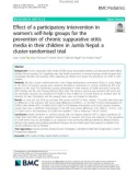 Effect of a participatory intervention in women's self-help groups for the prevention of chronic suppurative otitis media in their children in Jumla Nepal: A cluster-randomised trial