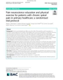 Pain neuroscience education and physical exercise for patients with chronic spinal pain in primary healthcare: A randomised trial protocol