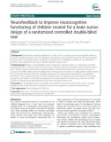 Neurofeedback to improve neurocognitive functioning of children treated for a brain tumor: Design of a randomized controlled double-blind trial