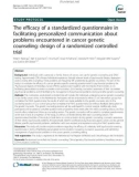 The efficacy of a standardized questionnaire in facilitating personalized communication about problems encountered in cancer genetic counseling: Design of a randomized controlled trial