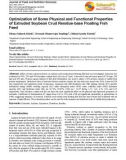 Optimization of some physical and functional properties of extruded soybean crud residue-base floating fish feed