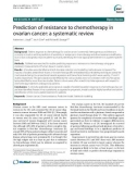 Prediction of resistance to chemotherapy in ovarian cancer: A systematic review