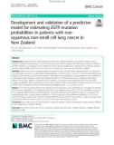 Development and validation of a predictive model for estimating EGFR mutation probabilities in patients with nonsquamous non-small cell lung cancer in New Zealand