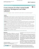 A new measure for infant mental health screening: Development and initial validation