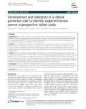 Development and validation of a clinical prediction rule to identify suspected breast cancer: A prospective cohort study