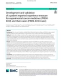 Development and validation of a patient reported experience measure for experimental cancer medicines (PREMECM) and their carers (PREM-ECM-Carer)