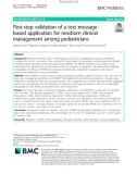 First-step validation of a text messagebased application for newborn clinical management among pediatricians