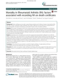 Mortality in Rheumatoid Arthritis (RA): Factors associated with recording RA on death certificates