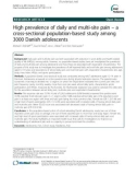 High prevalence of daily and multi-site pain – a cross-sectional population-based study among 3000 Danish adolescents