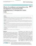 Effects of sevoflurane and propofol on the development of pneumonia after esophagectomy: A retrospective cohort study