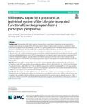 Willingness to pay for a group and an individual version of the Lifestyle-integrated Functional Exercise program from a participant perspective