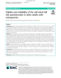 Validity and reliability of the self-rated fall risk questionnaire in older adults with osteoporosis