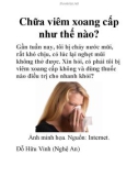 Chữa viêm xoang cấp như thế nào?