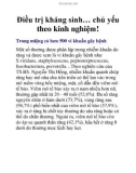 Điều trị kháng sinh… chủ yếu theo kinh nghiệm!