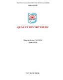 Giáo trình Quản lý tồn trữ thuốc - Trường CĐ Phương Đông Đà Nẵng