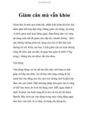 Giảm cân mà vẫn khỏe