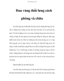 Đau vùng thắt lưng cách phòng và chữa