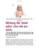 Những đồ 'phải sắm' cho bé sơ sinh