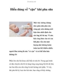 Hiểu đúng về cặn khi pha sữa