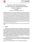 Giáo dục ý thức bảo vệ môi trường với việc đảm bảo an ninh phi truyền thống ở nước ta hiện nay